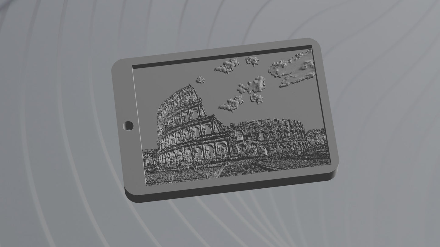 Portachiavi 3D in rilievo formato digitale - Il Colosseo