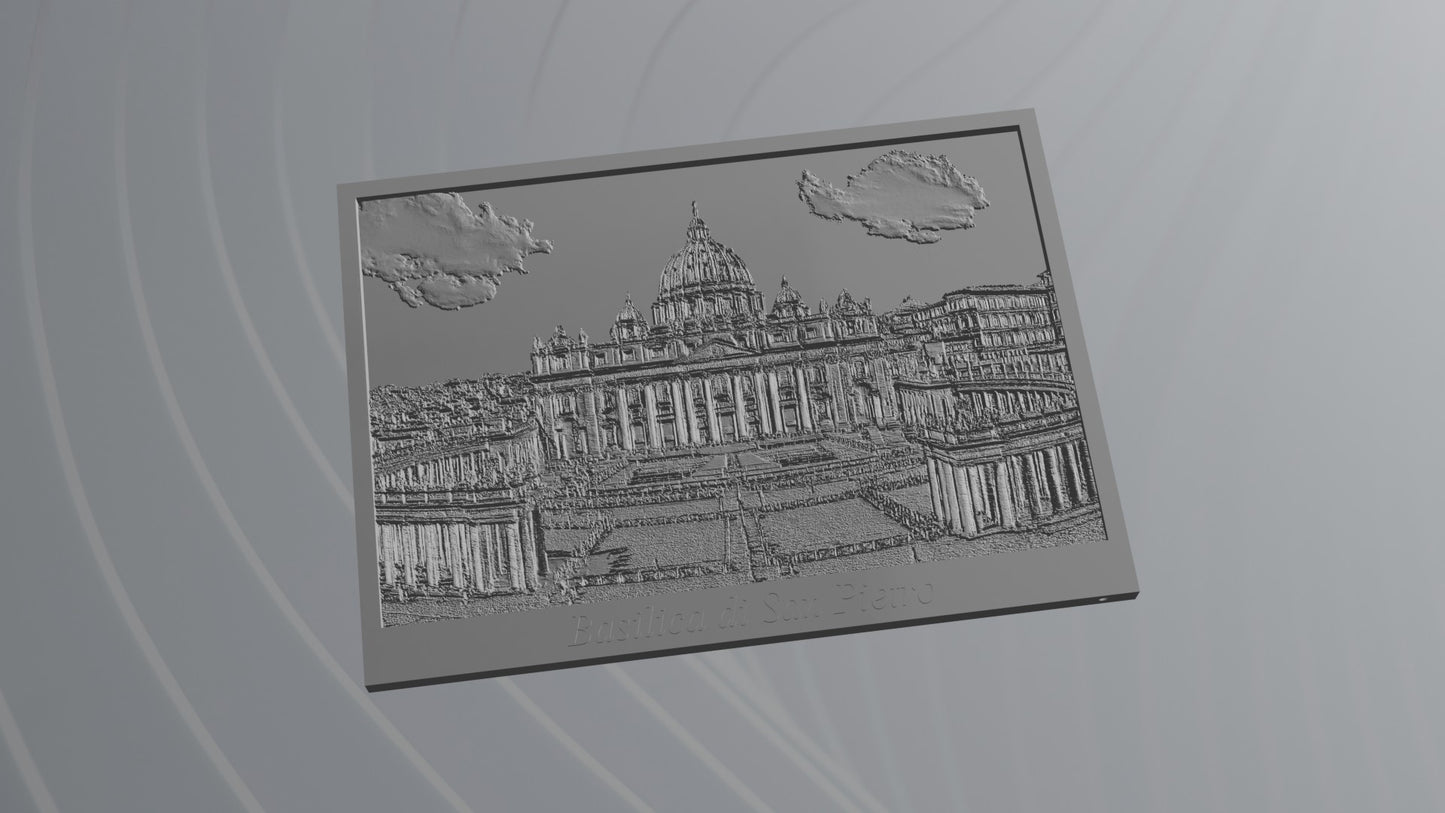 Foto 3D in rilievo Formato Digitale - Basilica San Pietro