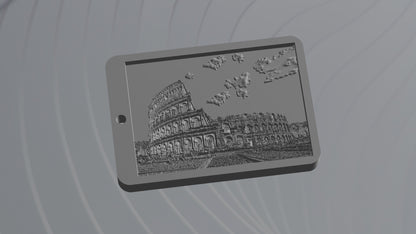 Portachiavi 3D in rilievo formato digitale - Il Colosseo