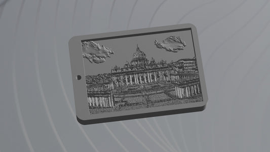 Portachiavi 3D in rilievo formato digitale - Basilica San Pietro
